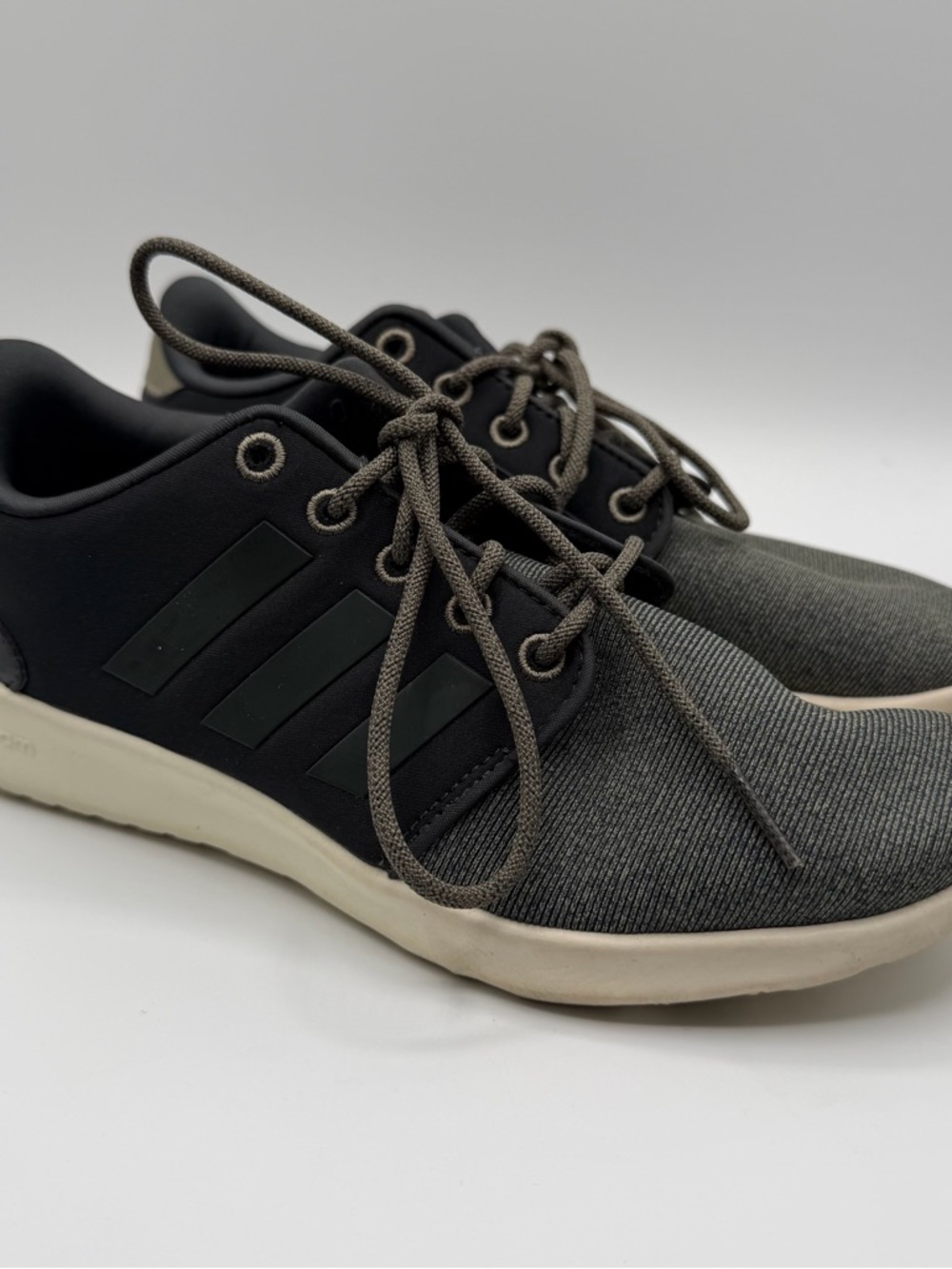 Adidas Cloudfoam Womens 6 Gray Black Mesh Running Walking Sneakers BB7320
